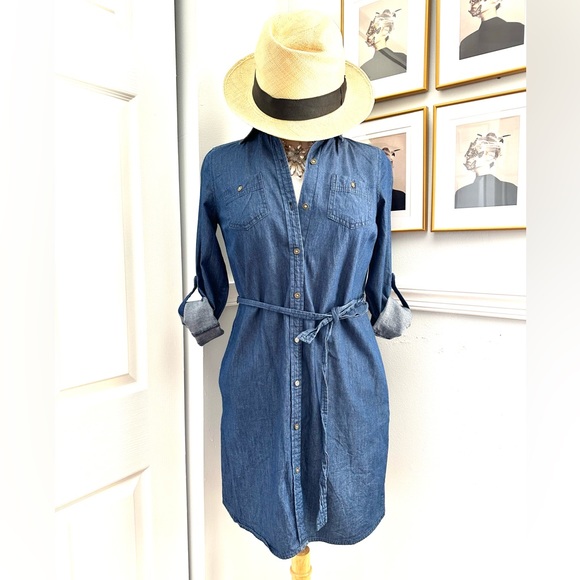 Like New Maison Jules Jean Dress Size XS with Pockets 🦋 - Picture 3 of 7